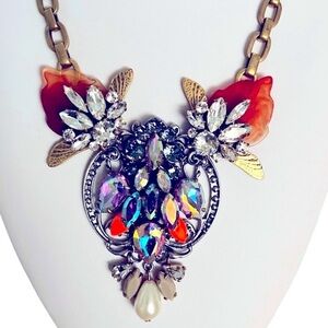 J. Crew Cut Crystal Necklace 17.5”